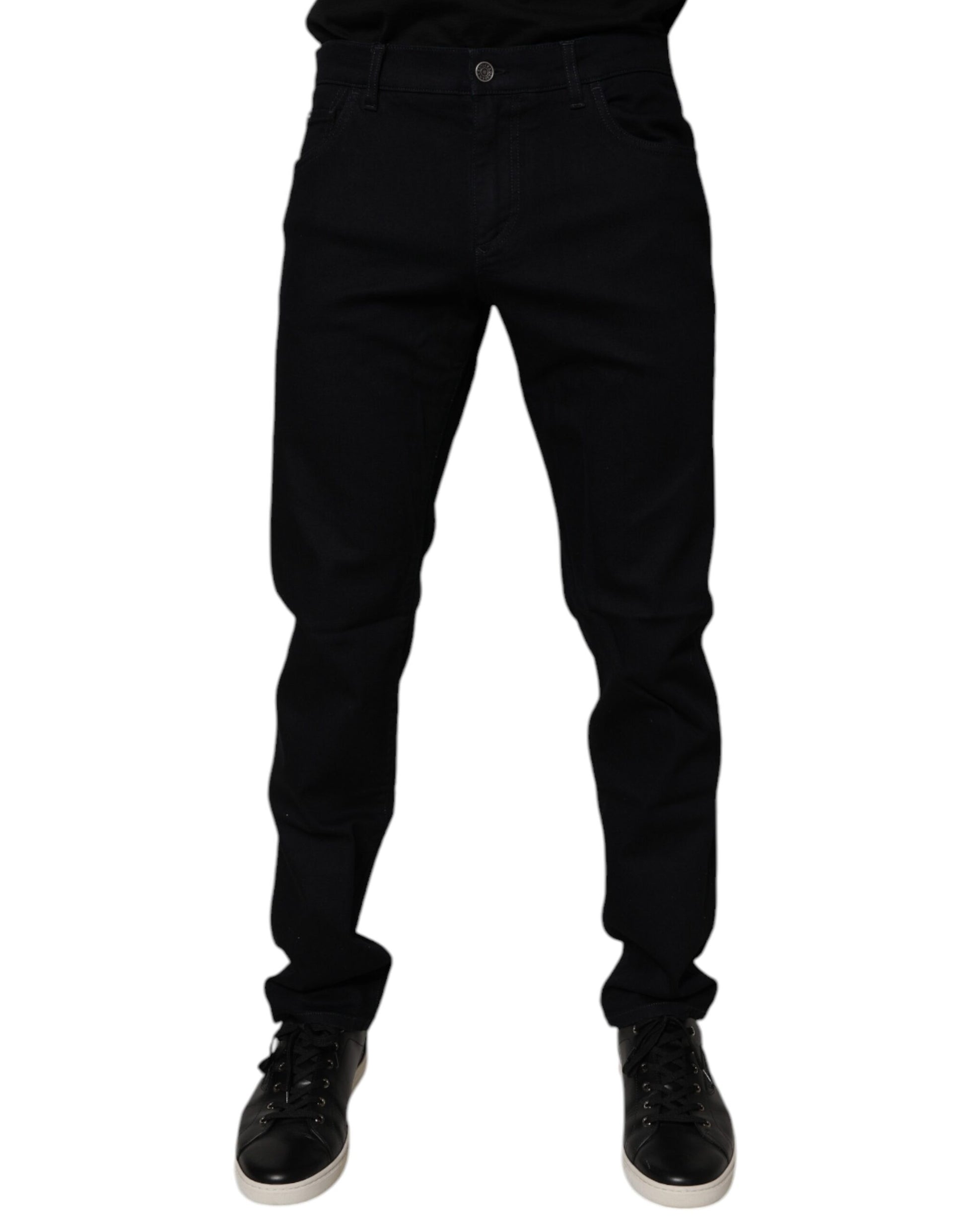 Black Cotton Stretch Slim Fit Men Denim Jeans