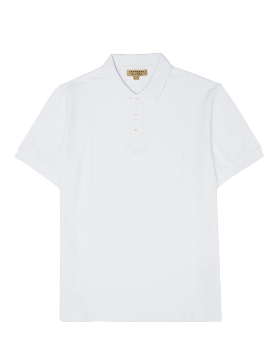 White Cotton Collared Polo Shirt