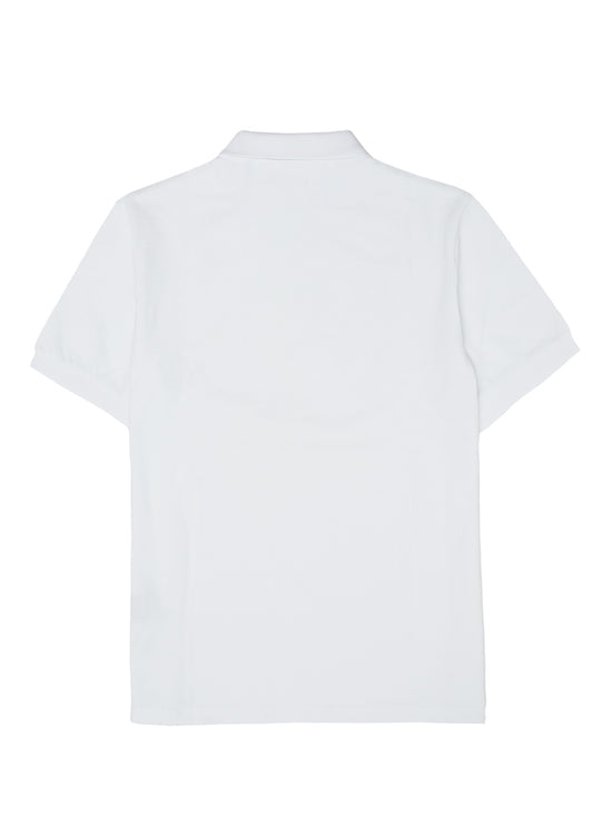 White Cotton Collared Polo Shirt