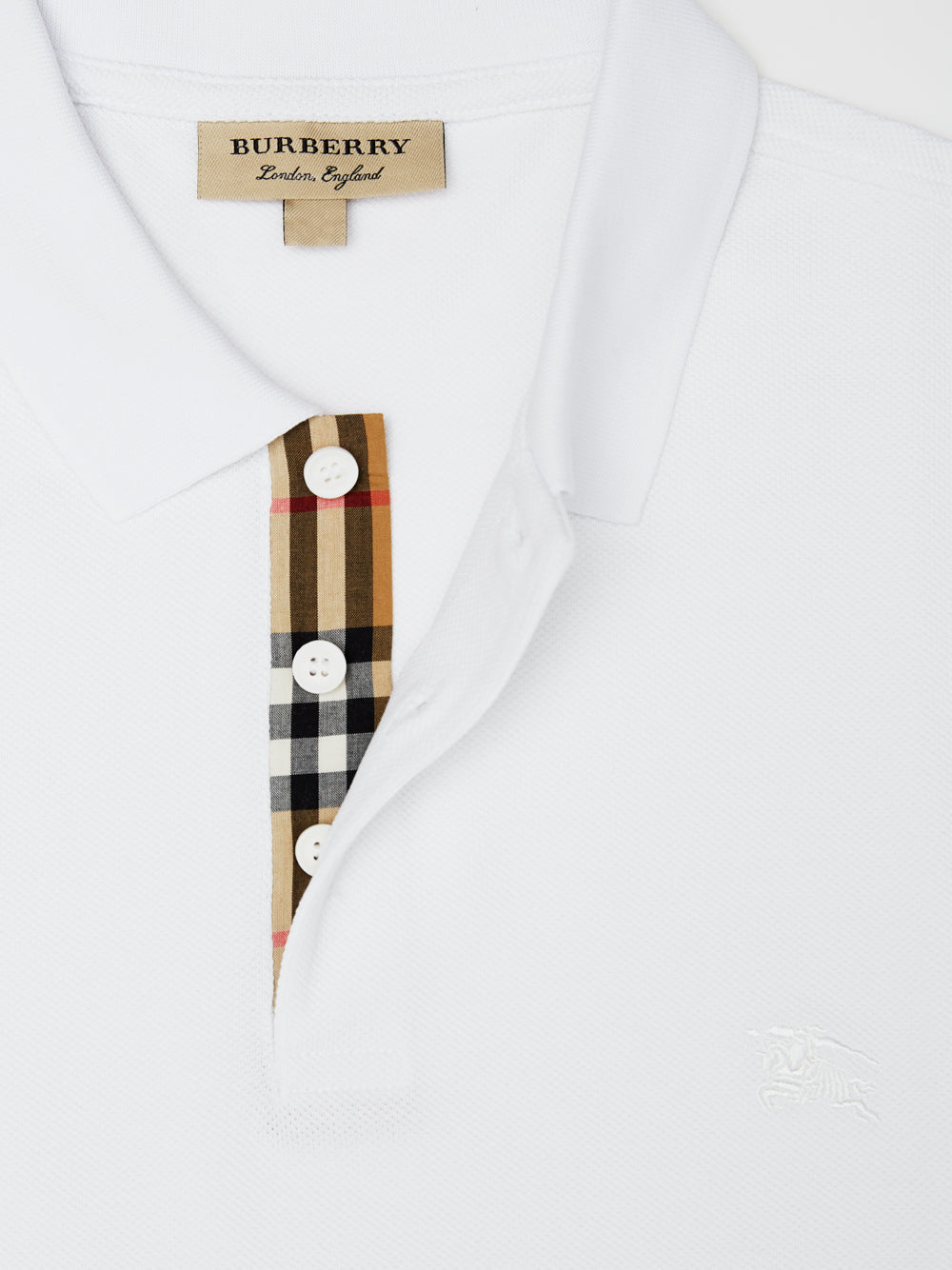 White Cotton Collared Polo Shirt