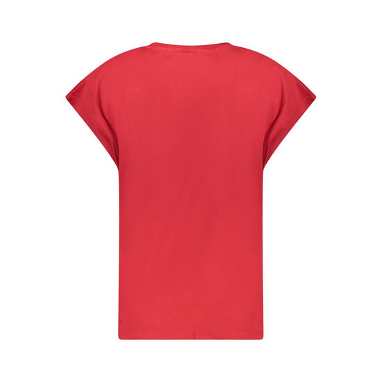 Red Cotton Women T-Shirt