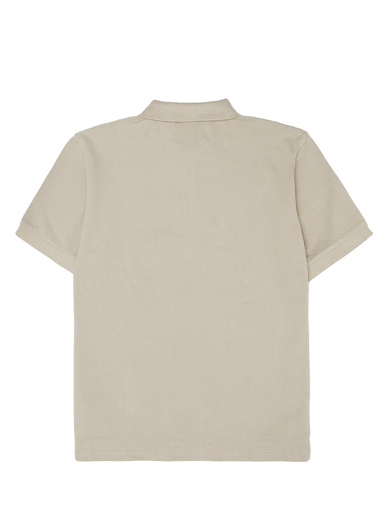 Pale Stone Cotton Collared Polo Shirt