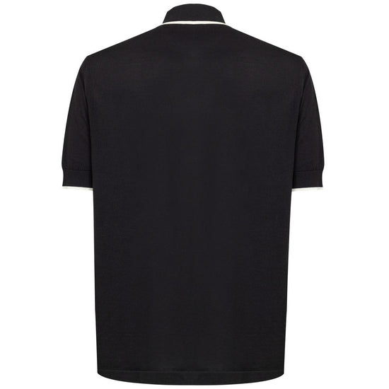 Black Silk Polo Shirt