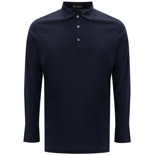 Navy Blue Cotton Polo Shirt