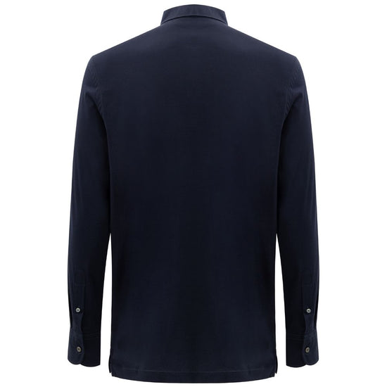 Navy Blue Cotton Polo Shirt