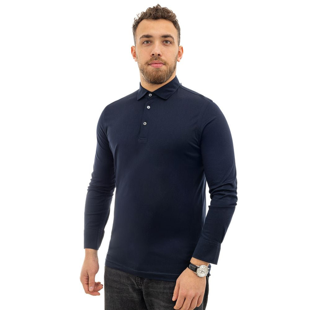 Navy Blue Cotton Polo Shirt