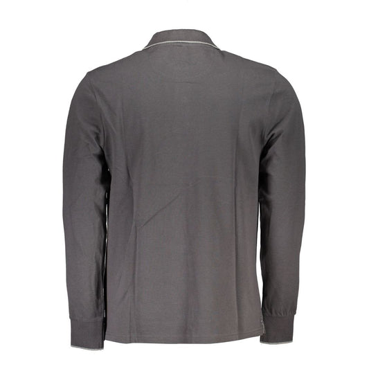 Gray Cotton Men Polo Shirt