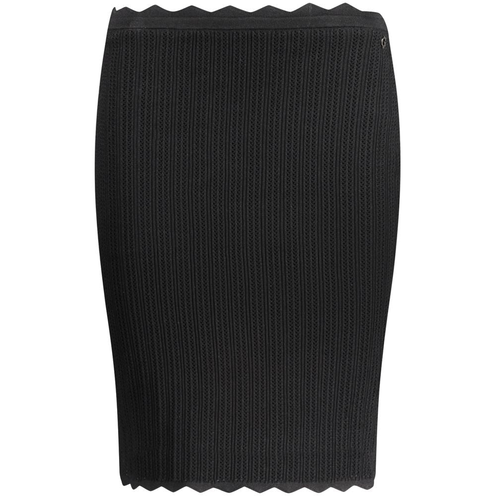 Black Viscose Women Skirt