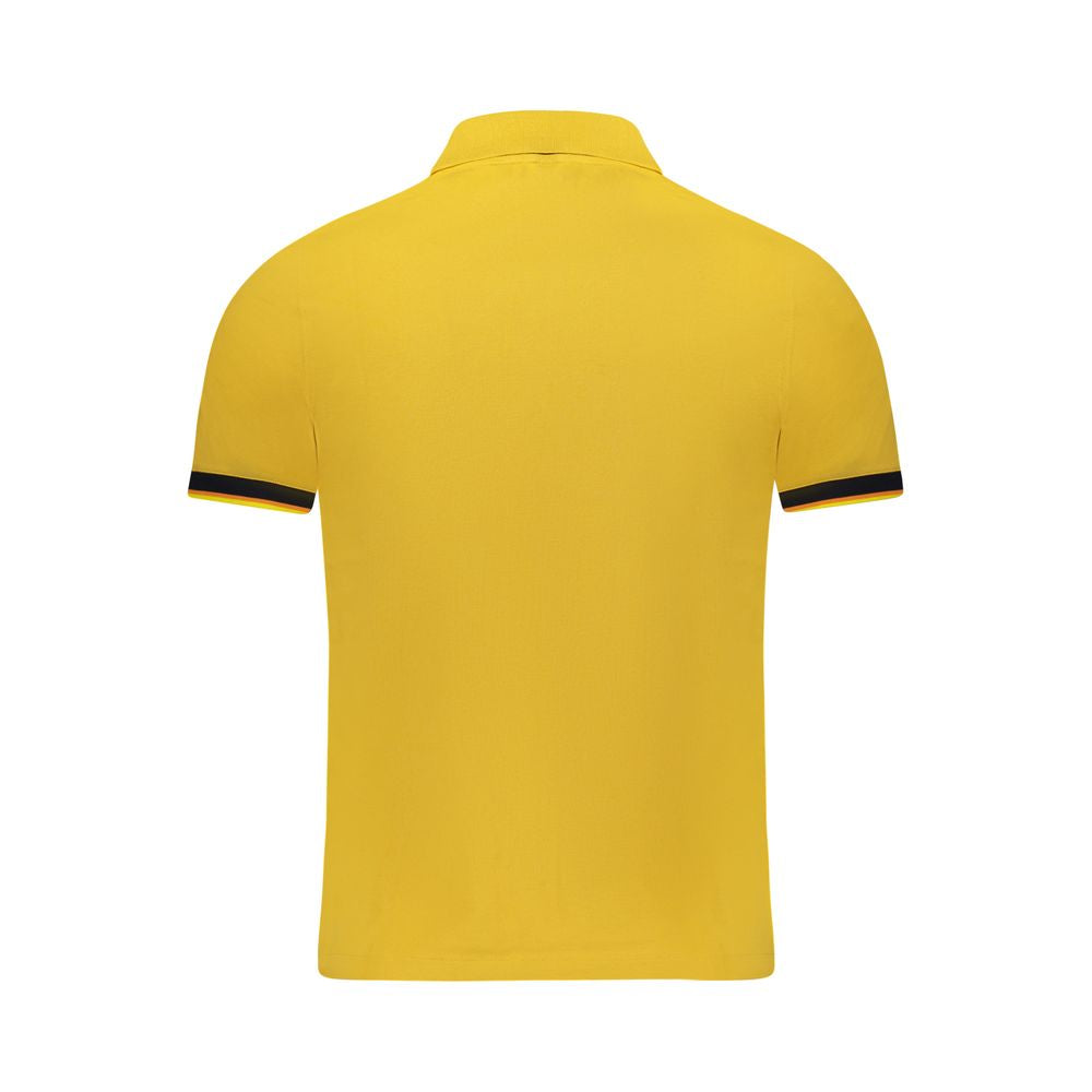 Yellow Cotton Men Polo Shirt