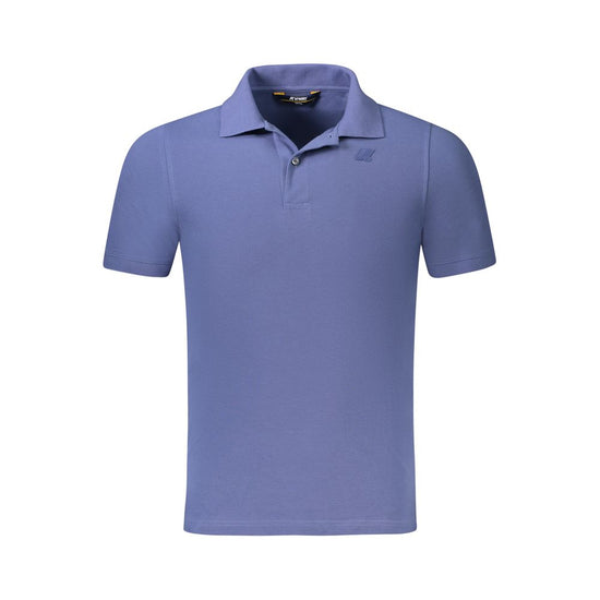 Blue Cotton Men Polo Shirt