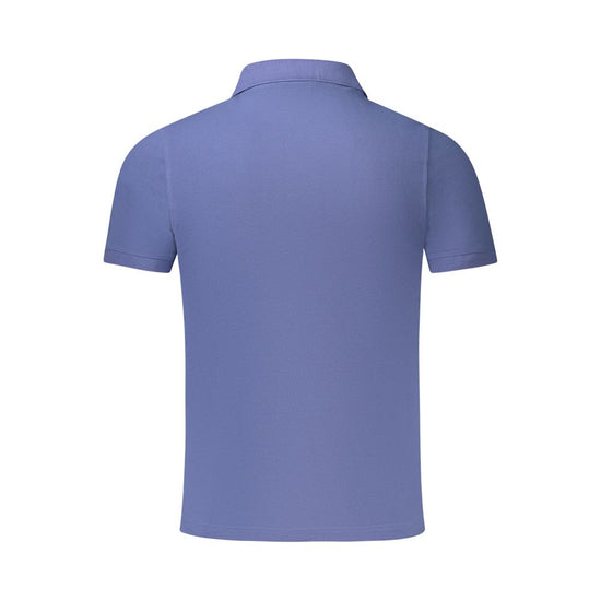 Blue Cotton Men Polo Shirt