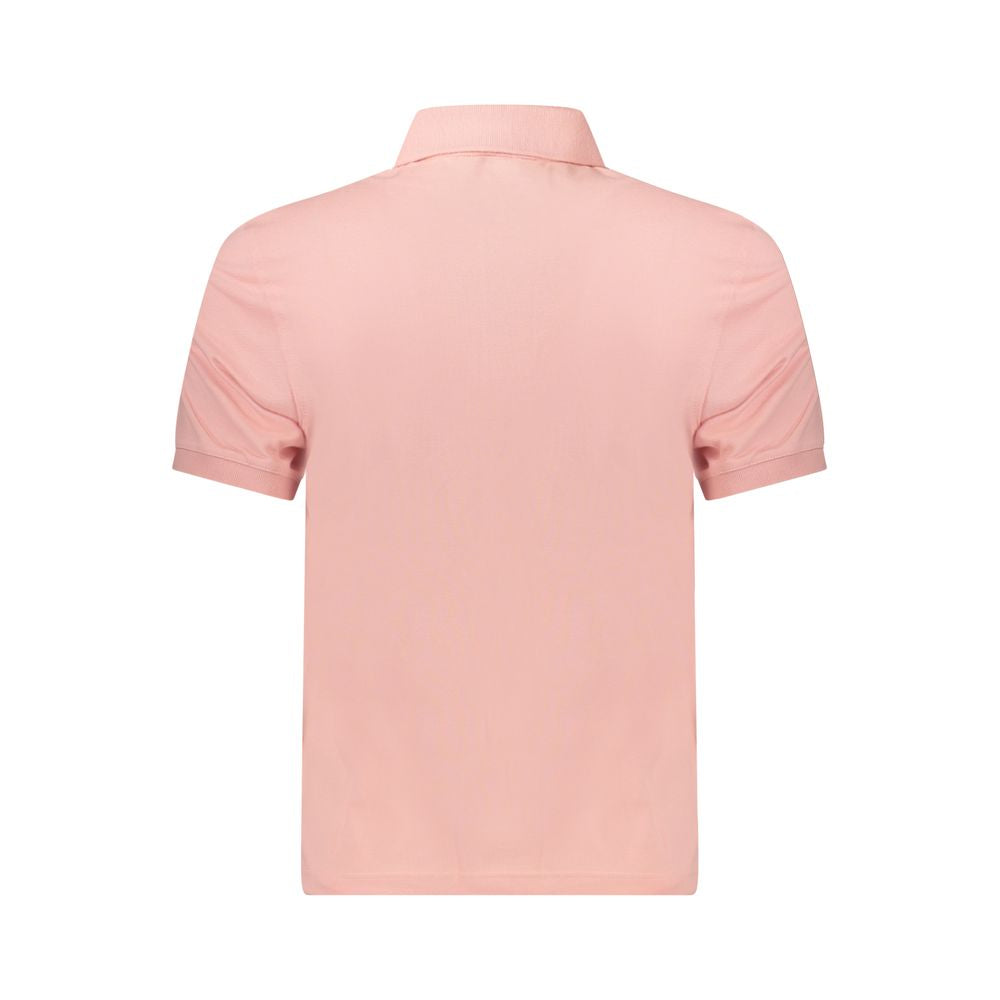 Pink Cotton Men Polo Shirt