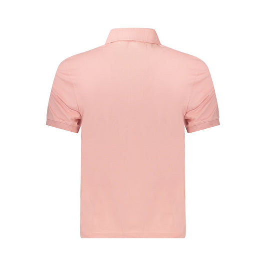 Pink Cotton Men Polo Shirt