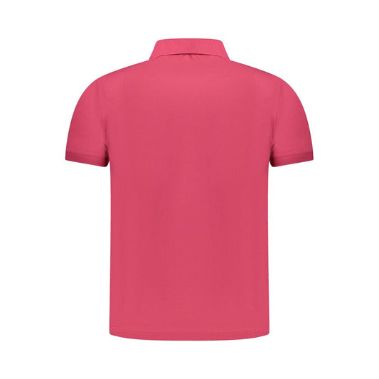 Pink Cotton Men Polo Shirt