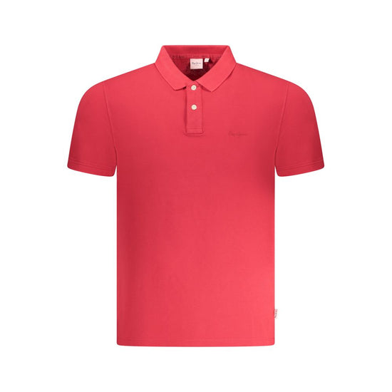 Red Cotton Men Polo Shirt