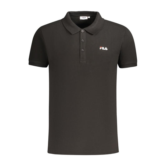 Black Cotton Men Polo Shirt