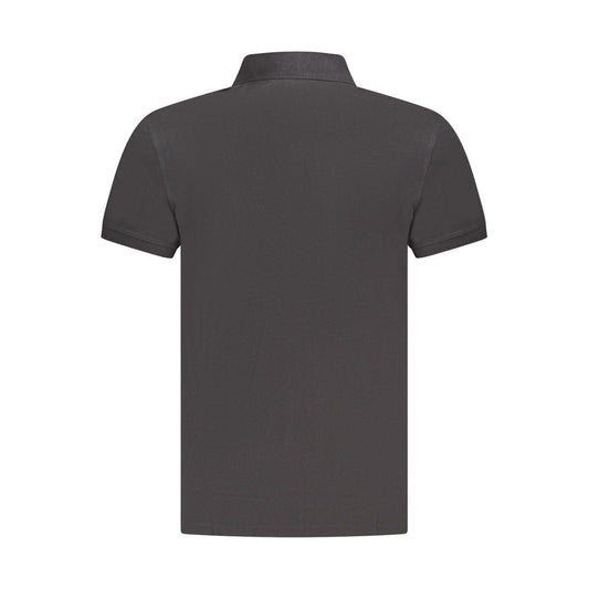 Black Cotton Men Polo Shirt