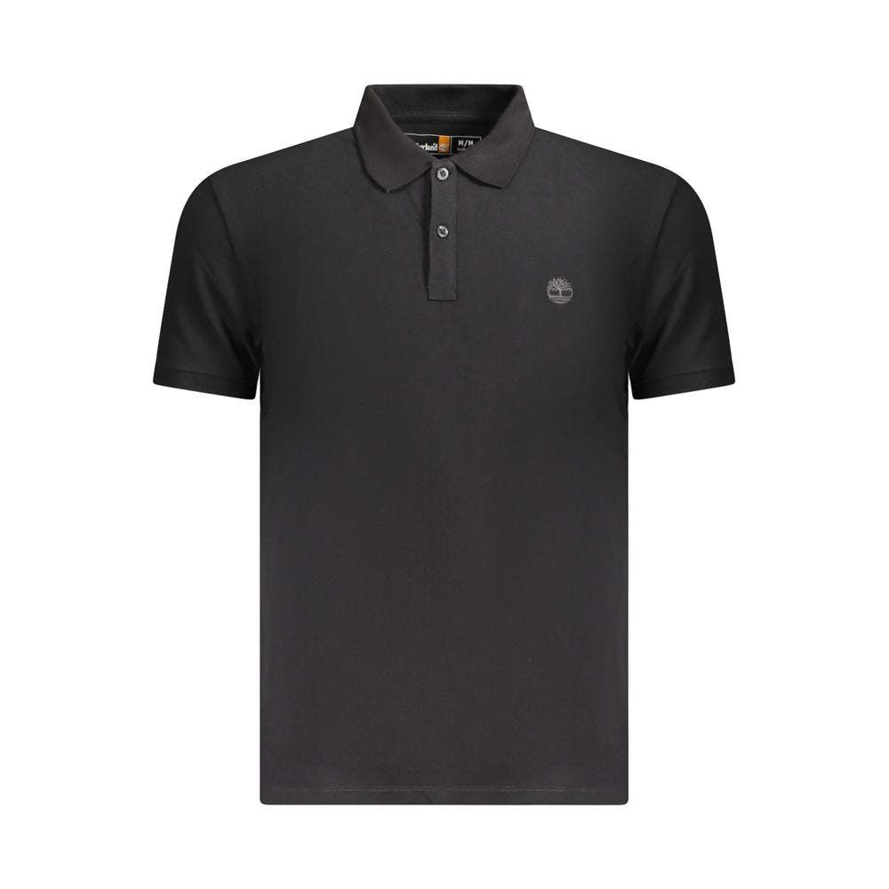 Black Cotton Men Polo Shirt