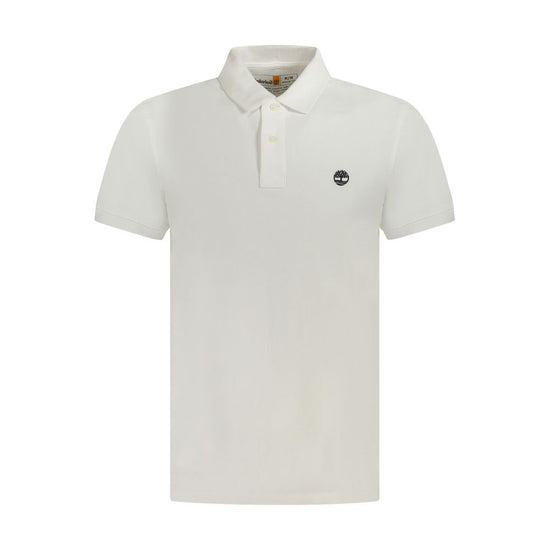 White Cotton Men Polo Shirt