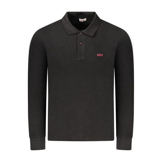 Black Cotton Men Polo Shirt