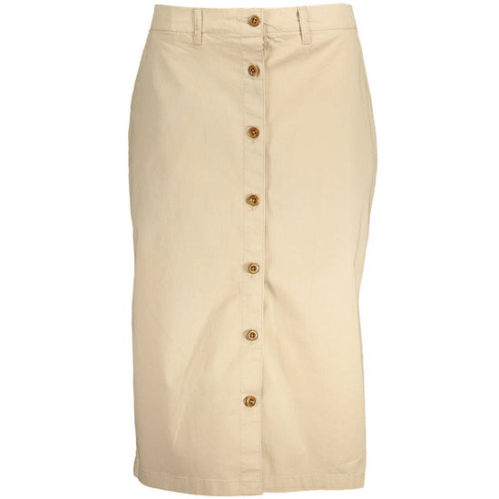 Beige Cotton Women Skirt