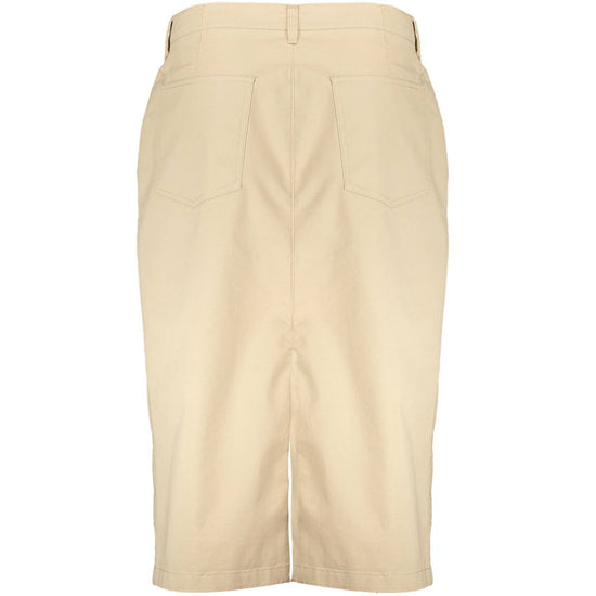 Beige Cotton Women Skirt