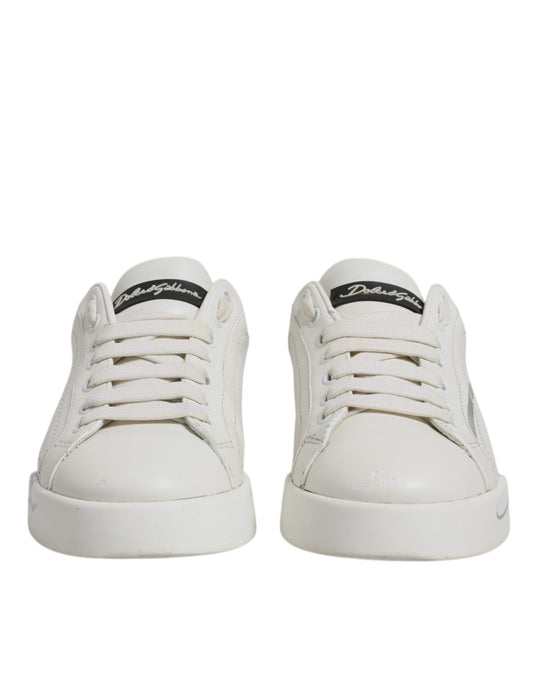 White Black Logo Portofino Men Sneaker Shoes