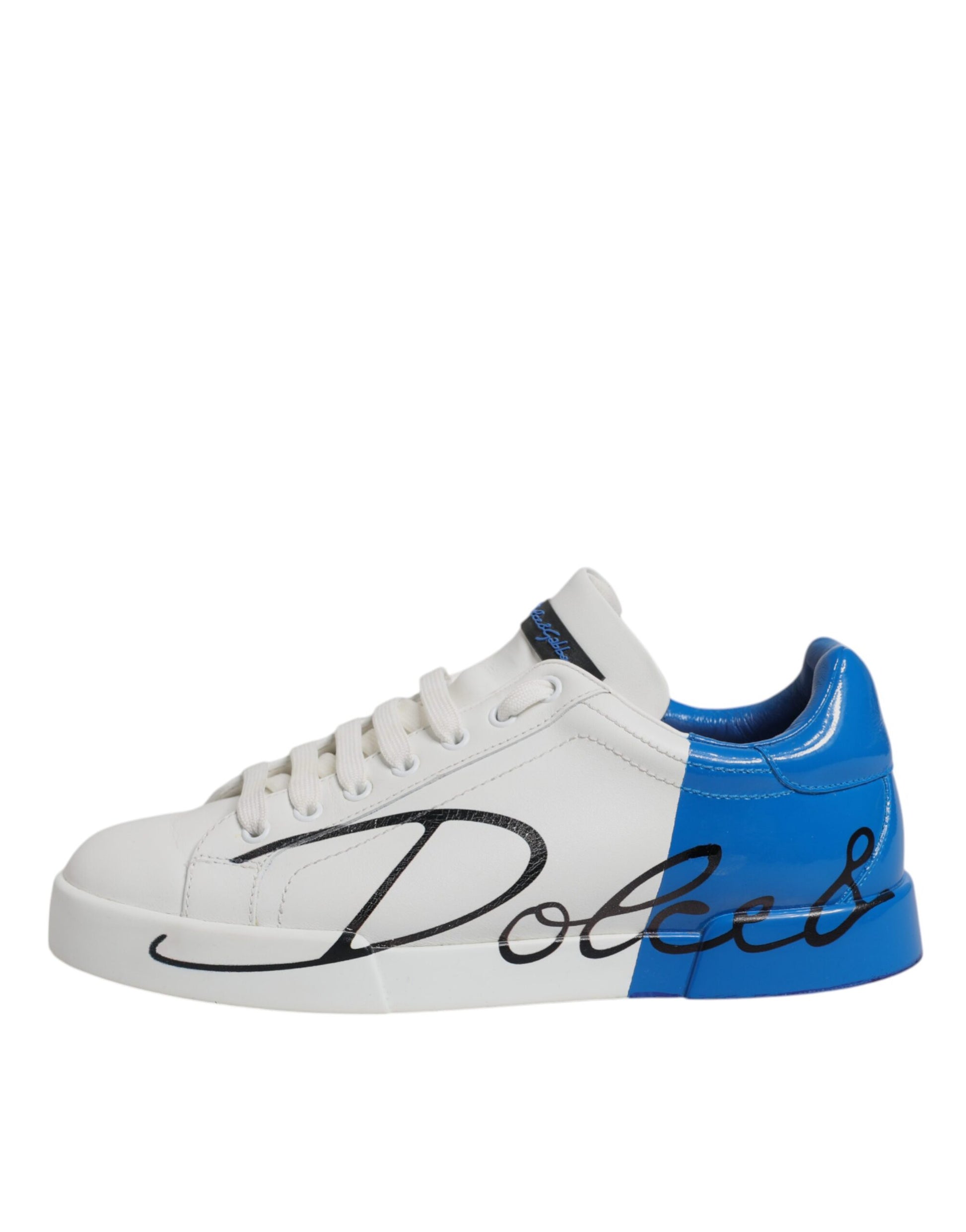 White Blue Logo Portofino Sneaker Shoes