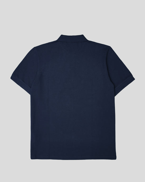 Navy Blue Cotton Collared Polo Shirt