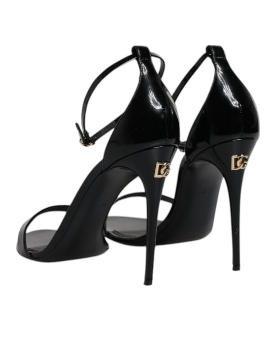 Black KEIRA Heels Ankle Strap Sandals Shoes