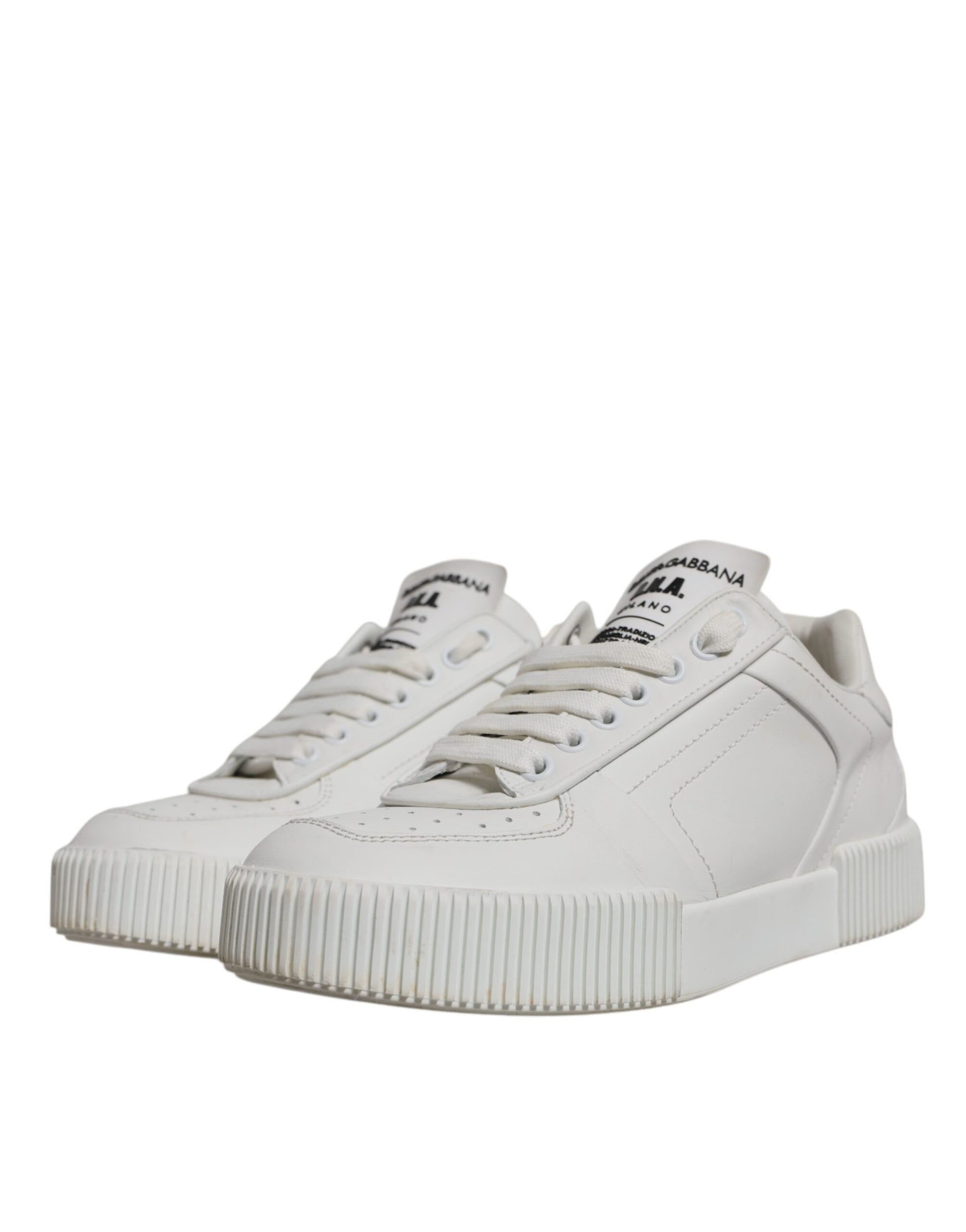 White Miami Leather Low Top Sneakers Shoes