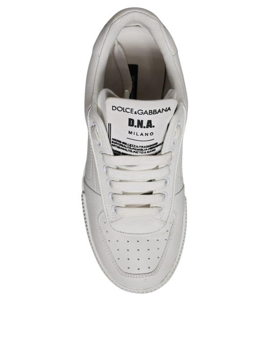 White Miami Leather Low Top Sneakers Shoes