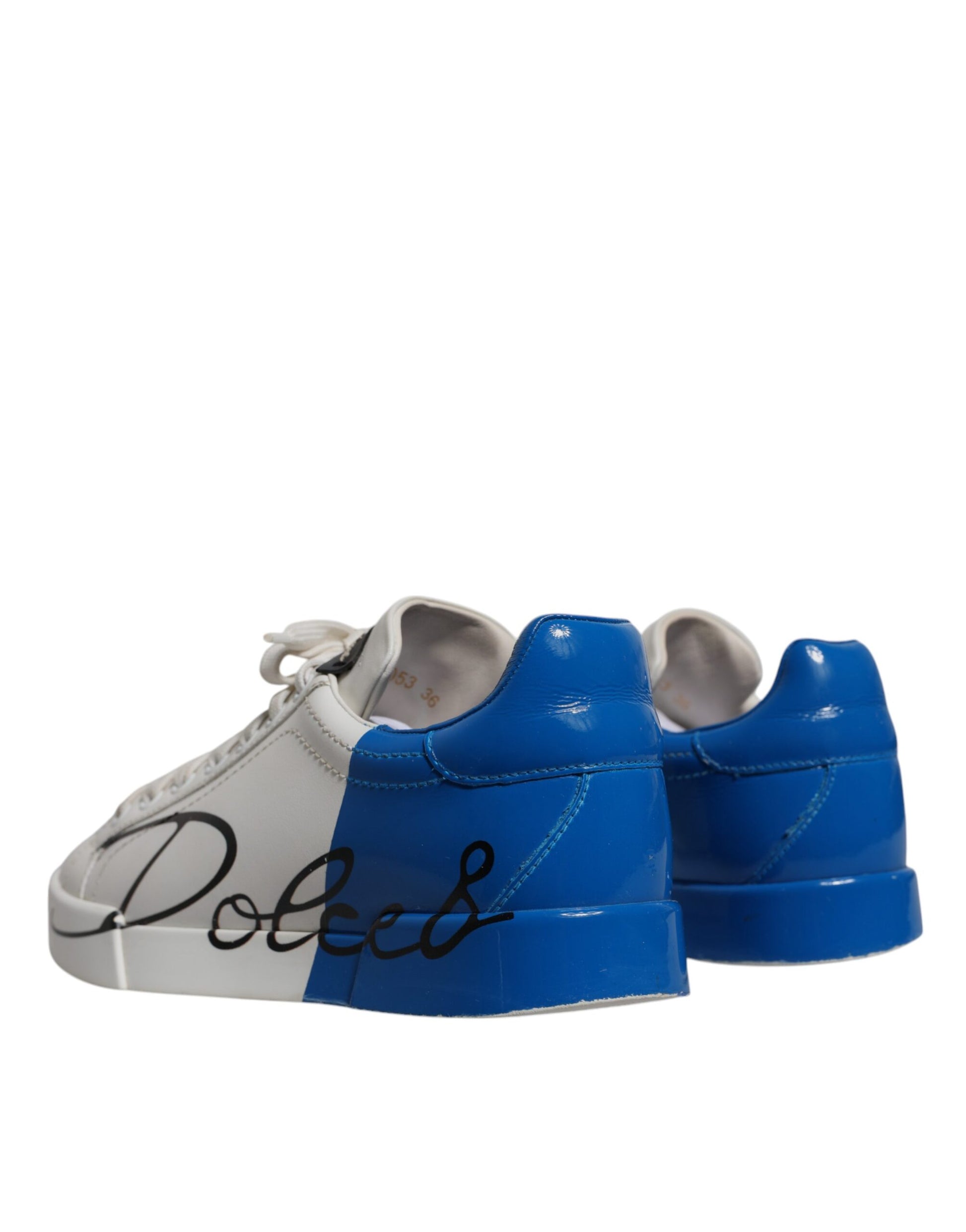 White Blue Logo Portofino Sneakers Shoes