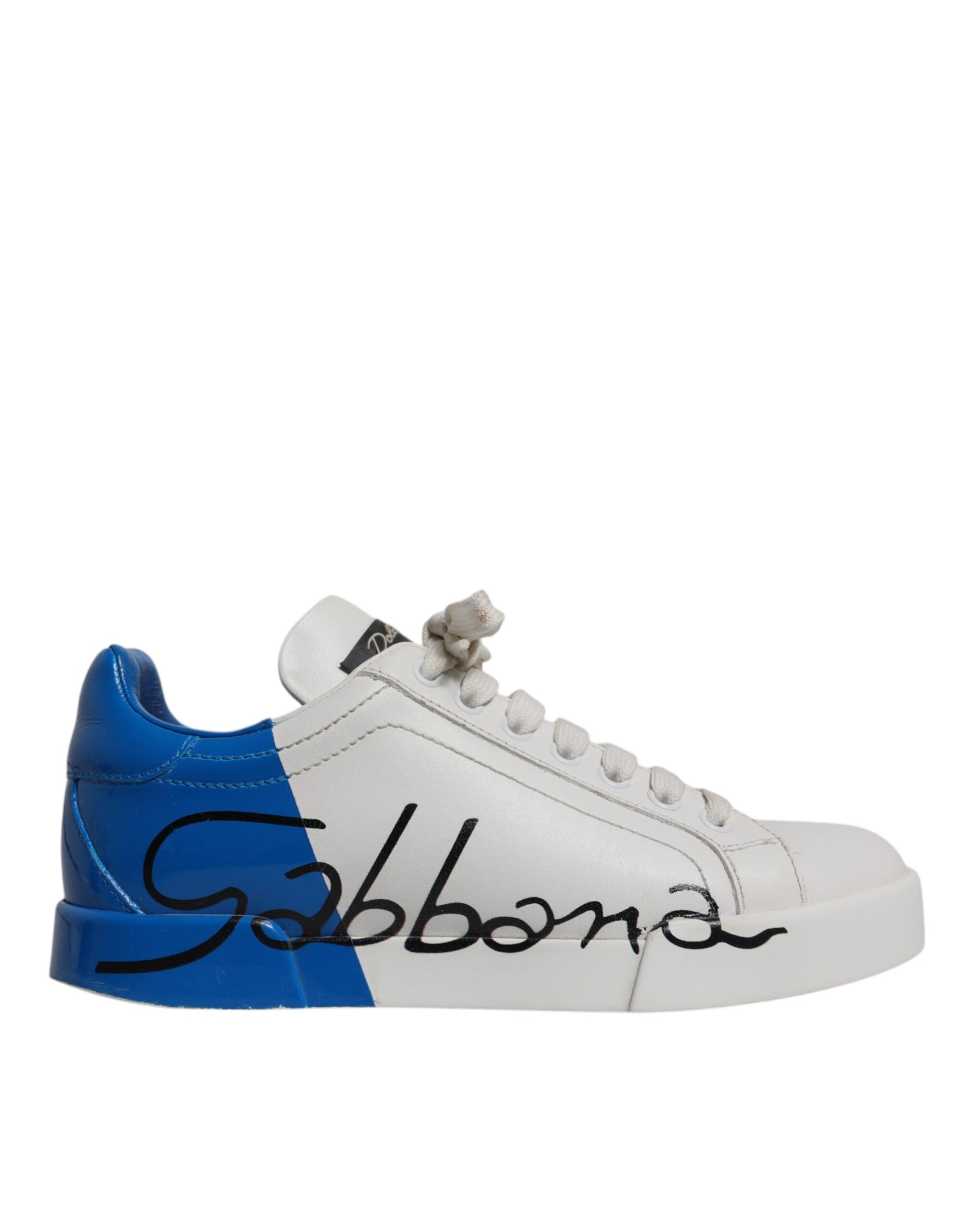 White Blue Logo Portofino Sneakers Shoes