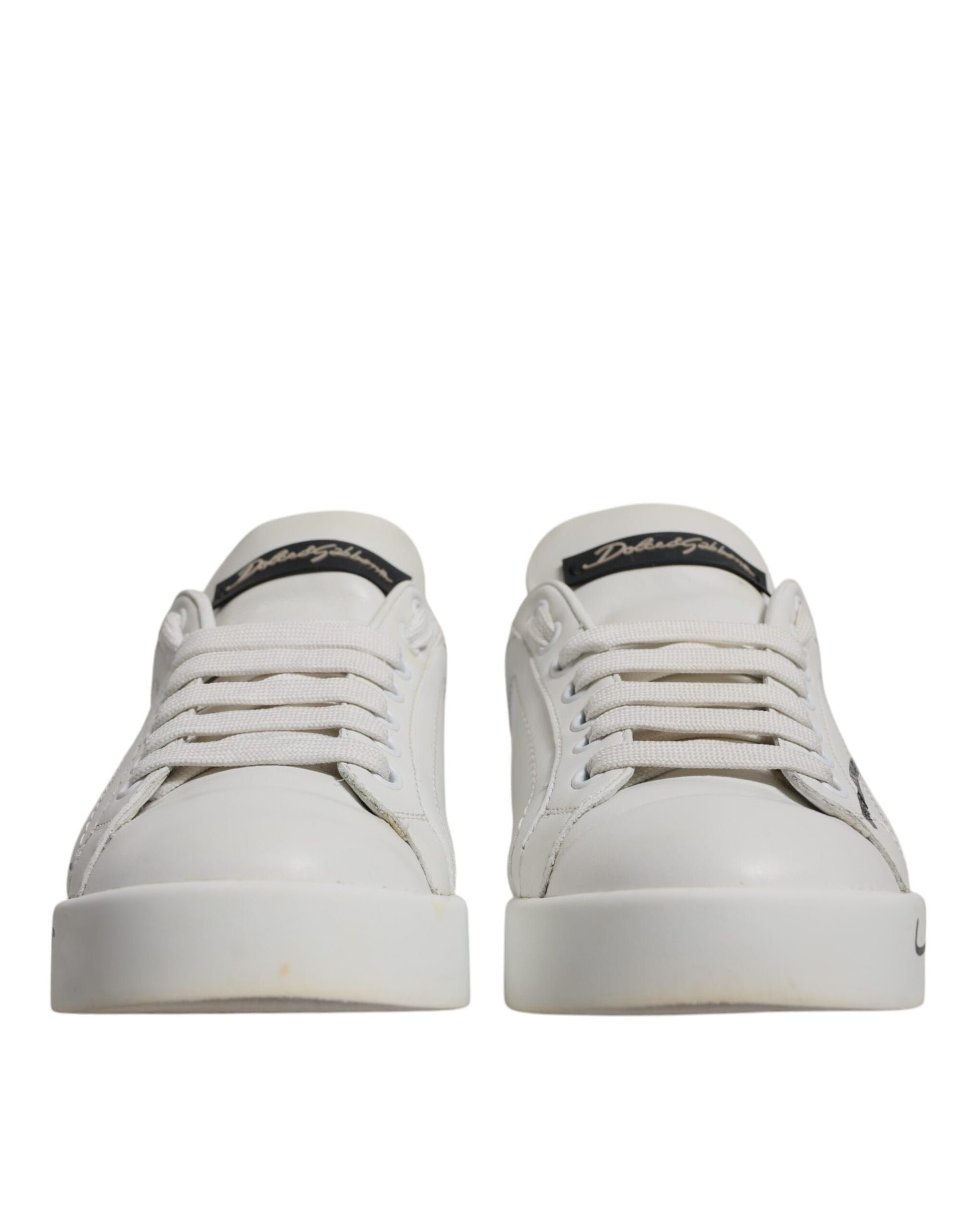 White Blue Logo Portofino Sneakers Shoes