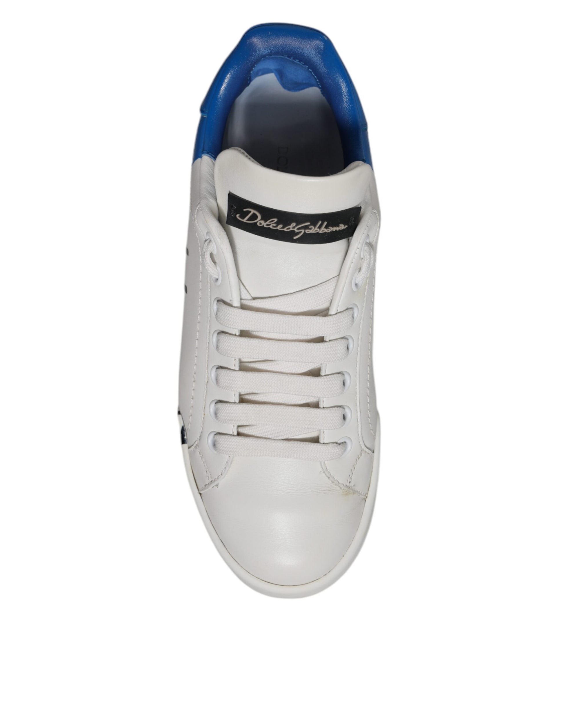 White Blue Logo Portofino Sneakers Shoes