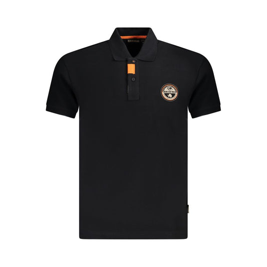 Black Cotton Men Polo Shirt