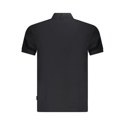 Black Cotton Men Polo Shirt