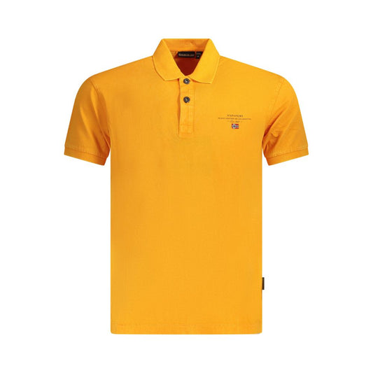 Orange Cotton Men Polo Shirt