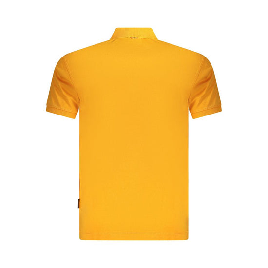 Orange Cotton Men Polo Shirt