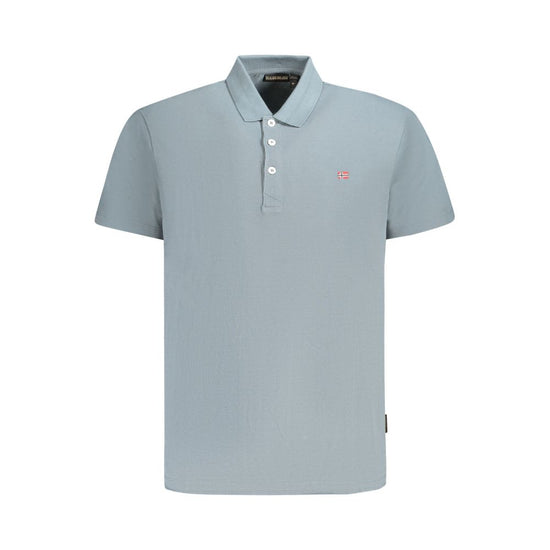 Gray Cotton Men Polo Shirt