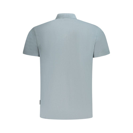 Gray Cotton Men Polo Shirt