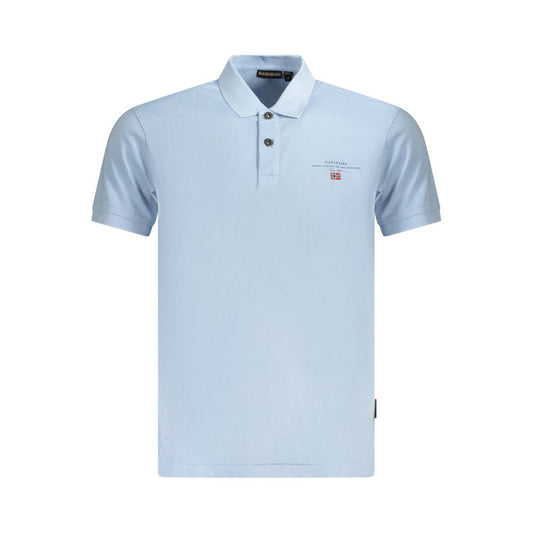 Light Blue Cotton Men Polo Shirt