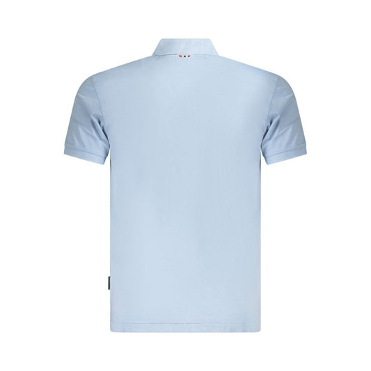 Light Blue Cotton Men Polo Shirt