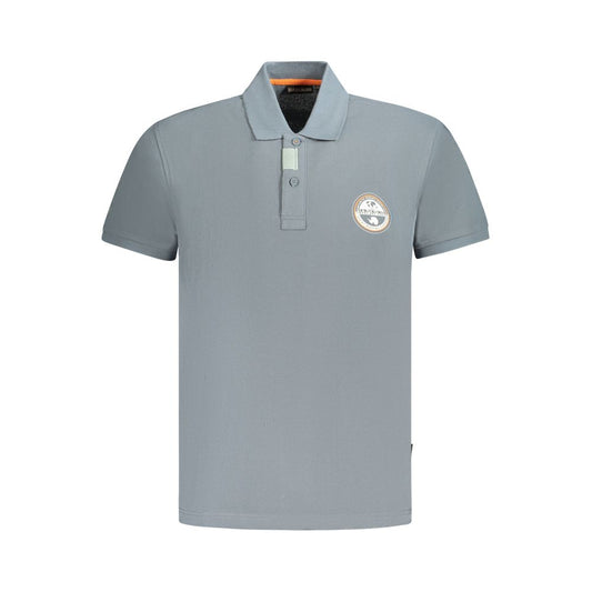 Gray Cotton Men Polo Shirt