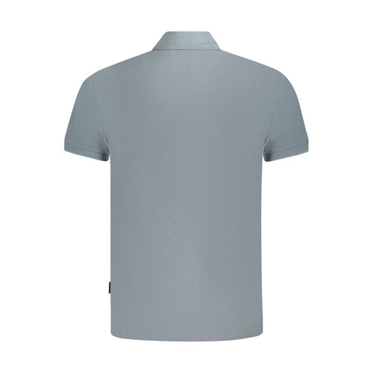 Gray Cotton Men Polo Shirt