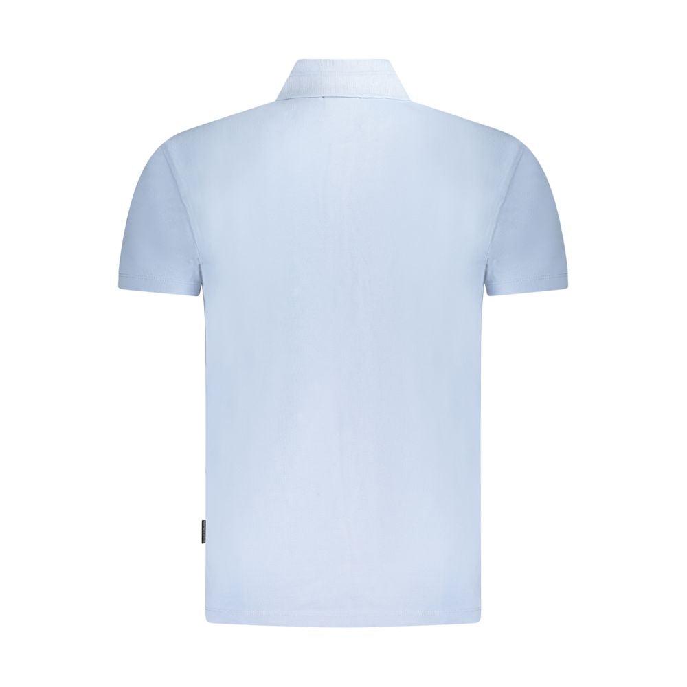 Light Blue Cotton Men Polo Shirt