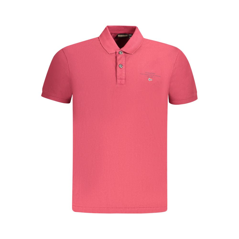 Red Cotton Men Polo Shirt