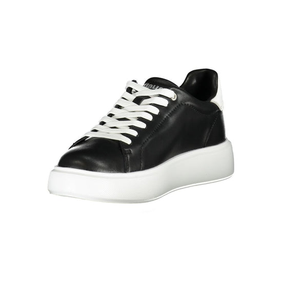 Black Leather Women Sneaker