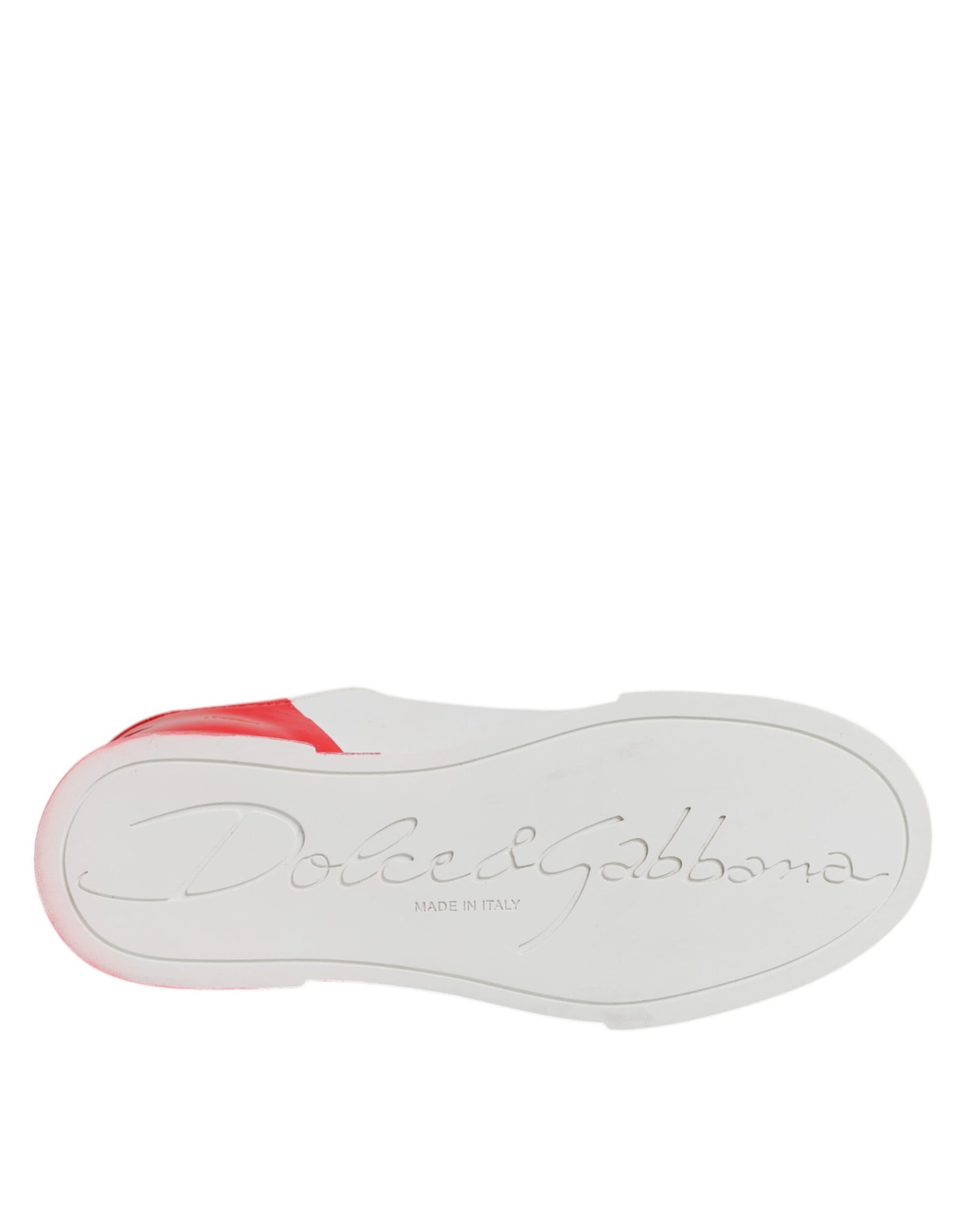 White Red Logo Portofino Sneakers Shoes